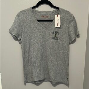Women's Gray V-Neck LeMoyne College Top Size Small